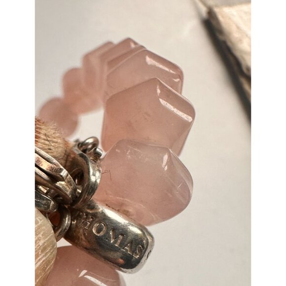 THOMAS SABO STERLING Silver & Rose Quartz Expanding Charm Bracelet - Picture 6 of 7